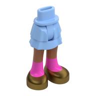 Visuel indicatif Rebrickable de Bassin mini-poupée et jupe en couches avec jambes marron sienna, chaussures dorées, chaussettes rose foncé motif imprimé (Minidoll Hips and Layered Skirt with Sienna Brown Legs, Gold Shoes, Dark Pink Socks Print)