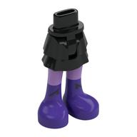 Bassin mini-poupée et jupe en couches avec jambes de lavande, bottes violet foncé motif imprimé (Minidoll Hips and Layered Skirt with Lavender Legs, Dark Purple Boots Print)