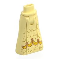 Visuel indicatif Rebrickable de Mini-poupée bassin et jupe pleine longueur avec bande jaune, or décorations motif imprimé (Minidoll Hips and Full Length Skirt with Yellow Band, Gold Decorations Print)