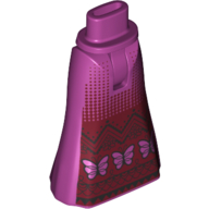 Visuel indicatif Rebrickable de Mini-poupée bassin et jupe pleine longueur avec panneau rouge foncé, motif imprimé papillons (Minidoll Hips and Full Length Skirt with Dark Red Panel, Butterflies Print)