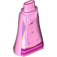 Visuel indicatif Rebrickable de Bassin mini-poupée et jupe pleine longueur avec des étoiles de lavande, garniture d'or, motif imprimé sous robe magenta / rose foncé (Minidoll Hips and Full Length Skirt with Lavender Stars, Gold Trim, Magenta/Dark Pink Underdress Print)