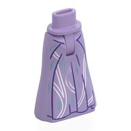 Visuel indicatif Rebrickable de Mini-poupée bassin et jupe pleine longueur avec garniture violet foncé, blanc/bleu sable décorations motif imprimé (Minidoll Hips and Full Length Skirt with Dark Purple Trim, White/Sand Blue Decorations Print)