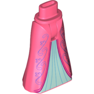 Visuel indicatif Rebrickable de Mini-poupée bassin et jupe pleine longueur avec décorations rose pailleté, sous-vêtement blanc, garniture rose foncé (Minidoll Hips and Full Length Skirt with Glitter-Pink Decorations, White Under-Dress, Dark Pink Trim)
