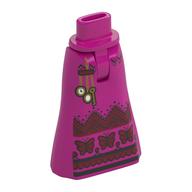 Visuel indicatif Rebrickable de Mini-poupée bassin et jupe pleine longueur avec décorations rouge foncé, papillons, montres, clé sur chaîne motif imprimé (Minidoll Hips and Full Length Skirt with Dark Red Decorations, Butterflies, Watches, Key on Chains Print)