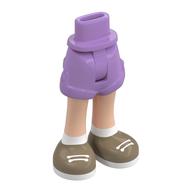 Bassin mini-poupée et court avec jambes beige chaudes, chaussures beige foncées, lacets blancs, chaussettes, lacets (Minidoll Hips and Shorts with Warm Tan Legs, Dark Tan Shoes, White Laces, Socks, Laces)
