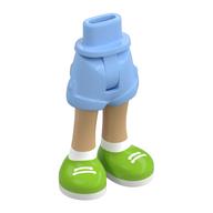 Mini-poupée bassin et court avec des jambes chaudes beige, vert citron/blanc chaussures motif imprimé [mince charnière] (Minidoll Hips and Shorts with Warm Tan Legs, Lime/White Shoes Print [Thin Hinge])