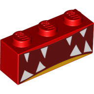 Brique 1 x 3 avec Unikitty colère, dents motif imprimé (Brick 1 x 3 with Unikitty Angry, Teeth Print)