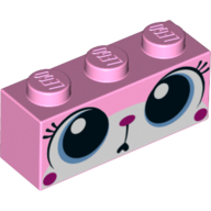 Brique 1 x 3 avec motif imprimé Unikitty, yeux larges (Brick 1 x 3 with Unikitty, Wide Eyes Puzzled Print)