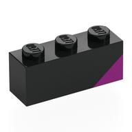 Visuel indicatif Rebrickable de Brique 1 x 3 avec motif imprimé Triangle magenta (Brick 1 x 3 with Magenta Triangle Print)