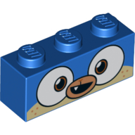 Brique 1 x 3 avec Puppycorn, ouvert Sourire de la bouche avec un motif imprimé de dents (Brick 1 x 3 with Puppycorn, Open Mouth Smile with One Tooth Print)