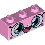 Brique 1 x 3 avec Unikitty, sourire avec un motif imprimé de dent (Brick 1 x 3 with Unikitty, Smile with One Tooth Print)