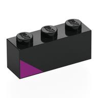 Visuel indicatif Rebrickable de Brique 1 x 3 avec motif imprimé Triangle magenta (Brick 1 x 3 with Magenta Triangle Print)