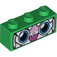 Brique 1 x 3 avec Unikitty, Costume de dragon, motif imprimé de dents (Brick 1 x 3 with Unikitty, Dragon Costume, Teeth Print)