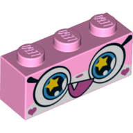 Brique 1 x 3 avec motif imprimé Unikitty, bouche ouverte, étoiles dans les yeux (Brick 1 x 3 with Unikitty, Open Mouth, Stars in Eyes Print)