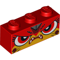 Brique 1 x 3 avec Unikitty en colère, yeux rouges, dents (Brick 1 x 3 with Unikitty Angry, Red Eyes, Teeth)