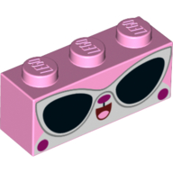 Brique 1 x 3 avec Unikitty, Lunettes de soleil, motif imprimé bouche ouverte (Brick 1 x 3 with Unikitty, Sunglasses, Open Mouth Print)