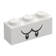 Brique 1 x 3 avec motif imprimé Yeux et sourcils noirs (Boo) (Brick 1 x 3 with Black Eyes and Eyebrows (Boo) Print)