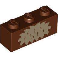 Visuel indicatif Rebrickable de Brique 1 x 3 avec motif imprimé beige Fur (Brick 1 x 3 with Tan Fur Print)