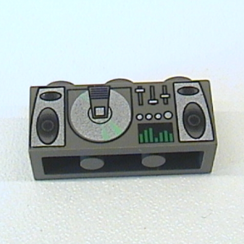 Visuel indicatif Rebrickable de Brique 1 x 3 avec motif imprimé Radio et Lecteur CD (Brick 1 x 3 with Radio and CD Player Print)