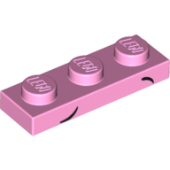 Visuel indicatif Rebrickable de Plaque 1 x 3 avec 2 petits arcs noirs bas et haut - (triste Unikitty) Sourcils motif imprimé (Plate 1 x 3 with 2 Small Black Arcs Low and High - (Sad Unikitty) Eyebrows Print)