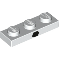 Visuel indicatif Rebrickable de Plaque 1 x 3 avec motif imprimé point noir (Plate 1 x 3 with Black Dot Print)
