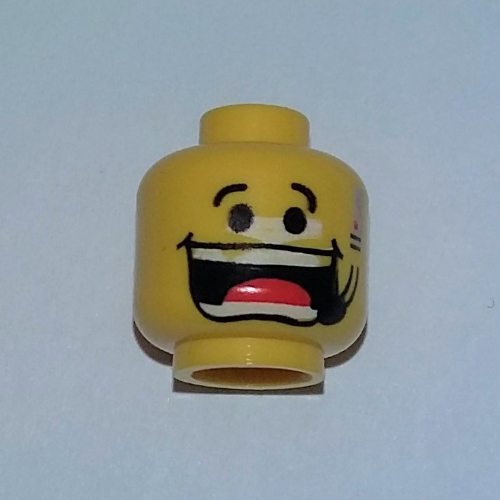 Tête de minifigurine flex, énorme sourire, sourcils, et le modèle imprimé casque (Minifig Head Flex, Huge Grin, Eyebrows, and Headset Print)