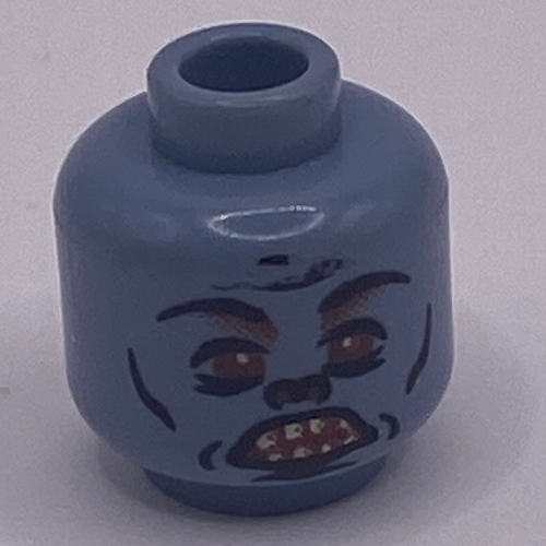 Tête de minifigurine Troll, sourcils, yeux rouges, dents motif imprimé (Minifig Head Troll, Eyebrows, Red Eyes, Teeth Print)