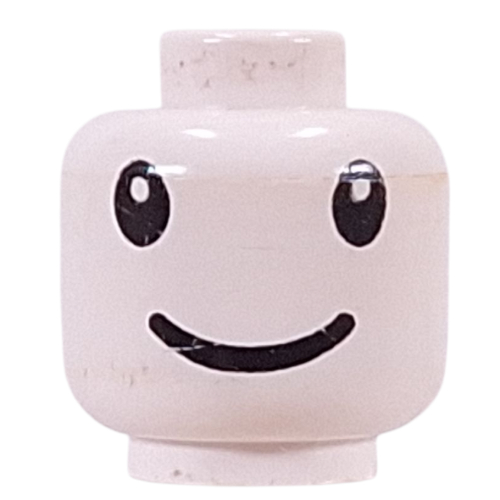 Tête de minifigurine lapin nesquik, grands yeux écartés et sourire motif imprimé [tenon creux bouché] (Minifig Head Nesquik Bunny, Wide Apart Eyes and Smile Print [Blocked Open Stud])
