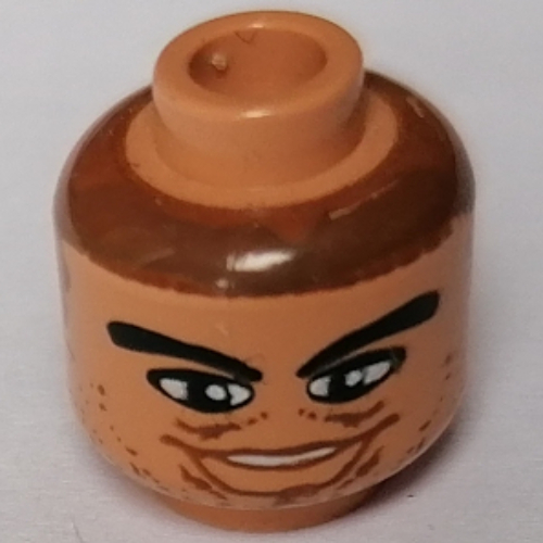 Tête de minifigurine Modèle imprimé NBA Pau Gasol [Bloqué ouvert tenon] (Minifig Head NBA Pau Gasol Print [Blocked Open Stud])