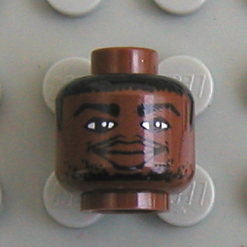 Tête de minifigurine NBA tim duncan motif imprimé [tenon creux bouché] (Minifig Head NBA Tim Duncan Print [Blocked Open Stud])