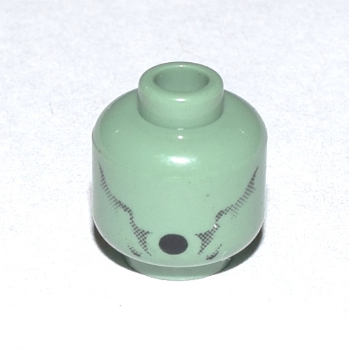 Tête de minifigurine Détraqueur, traits sur les joues, motif imprimé bouche ronde [tenon creux bouché] (Minifig Head Dementor, Cheek Lines, Round Mouth Print [Blocked Open Stud])