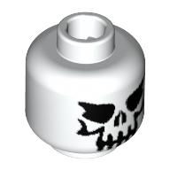 Tête de minifigurine Squelette, Mal Crâne motif imprimé (Minifig Head Skeleton, Evil Skull Print)