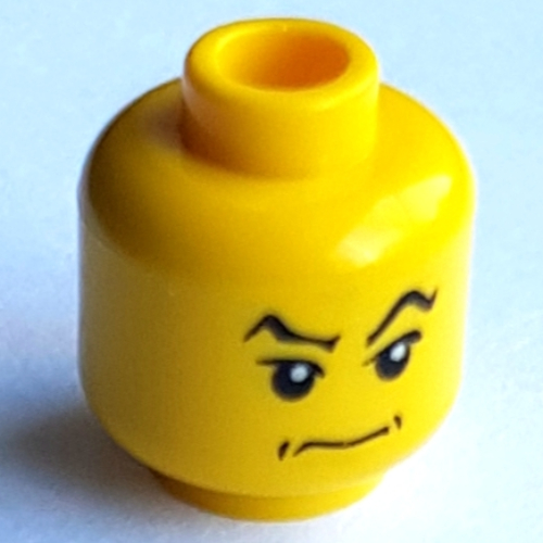 Tête de minifigurine lucius malfoy, sourcils levés et motif imprimé sourire en coin en colère (Minifig Head Lucius Malfoy, Raised Eyebrows and Angry Smirk Print)