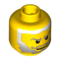 Tête de minifigurine roi jayko / roi mathias / guerrier / sorcier / chevalier, barbe grise s'estompant aux cheveux blancs, les pupilles des yeux blancs motif imprimé [tenon creux bouché] (Minifig Head King Jayko / King Mathias / Warrior / Wizard / Knight, Gray Beard Fading to White Hair, White Pupils Print [Blocked Open Stud])