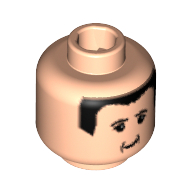 Tête de minifigurine mâle ferrari m. schumacher motif imprimé [tenon creux bouché] (Minifig Head Male Ferrari M. Schumacher Print [Blocked Open Stud])