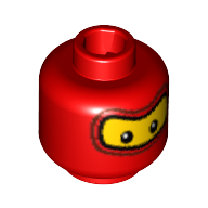 Tête de minifigurine Spider-Man / f1 équipage de stand, cagoule avec sourcils bruns, tache blanche dans les yeux motif imprimé [tenon creux bouché] (Minifig Head Spider-Man / F1 Pit Crew, Balaclava with Brown Eyebrows, White Spot in Eyes Print [Blocked Open Stud])