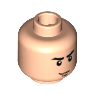 Tête de minifigurine, sourcils, motif imprimé fossette au menton (Minifig Head, Eyebrows, Chin Dimple Print)