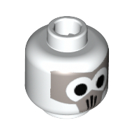 Tête de minifigurine coupe-feu (avatar), masque gris aux yeux noirs motif imprimé [tenon creux bouché] (Minifig Head Firebender (Avatar), Gray Mask with Black Eyes Print [Blocked Open Stud])