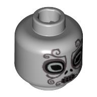 Tête de minifigurine Mangemort, Motif imprimé Masque d'argent orné [Bloqué ouvert tenon] (Minifig Head Death Eater, Ornate Silver Mask Print [Blocked Open Stud])
