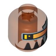 Tête de minifigurine magma commandant, robot grandes dents noires motif imprimé [tenon creux bouché] (Minifig Head Magma Commander, Robot Large Black Teeth Print [Blocked Open Stud])