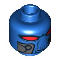 Tête de minifigurine Cad Bane, yeux rouges et appareil respiratoire Ports motif imprimé [Bloqué ouvert tenon] (Minifig Head Cad Bane, Red Eyes and Breathing Apparatus Ports Print [Blocked Open Stud])