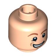 Tête de minifigurine fred / George Weasley, double visage, motif : bouche fermée / sourire bouche ouverte [tenon creux bouché] (Minifig Head Fred / George Weasley, Dual Sided, Closed Mouth / Open Mouth Smile Print [Blocked Open Stud])
