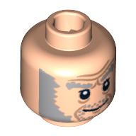 Tête de minifigurine ollivander, recto-verso, souriant / peur motif imprimé [tenon creux bouché] (Minifig Head Ollivander, Dual Sided, Smiling / Scared Print [Blocked Open Stud])