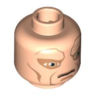 Tête de minifigurine saese tiin, grands yeux et lignes de joues motif imprimé [tenon creux bouché] (Minifig Head Saesee Tiin, Large Eyes and Cheek Lines Print [Blocked Open Stud])