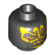 Tête de minifigurine sauvage opress, jaune zabrak marques motif imprimé [tenon creux bouché] (Minifig Head Savage Opress, Yellow Zabrak Markings Print [Blocked Open Stud])