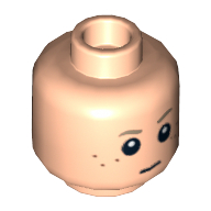 Tête de minifigurine Anakin Skywalker, double face, taches de rousseur, yeux blancs pupilles / podracer lunettes motif imprimé [tenon creux bouché] (Minifig Head Anakin Skywalker, Dual Sided, Freckles, White Pupils / Podracer Goggles Print [Blocked Open Stud])