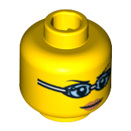 Tête de minifigurine Champion de natation, ouvert Sourire / Lunettes de natation motif imprimé (Minifig Head Swimming Champion, Open Smile / Swimming Goggles Print)
