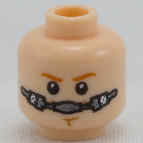 Tête de minifigurine Obi-Wan Kenobi, sourcils orange foncé, menton fossette déterminé / appareil respiratoire motif imprimé (Minifig Head Obi-Wan Kenobi, Dark Orange Eyebrows, Chin Dimple Determined / Breathing Apparatus Print)