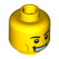 Tête de minifigurine équipe gb, sourcils, traits sur les joues, protège-dents et blanc yeux pupilles motif imprimé [tenon creux bouché] (Minifig Head Team GB, Eyebrows, Cheek Lines, Mouthguard and White Pupils Print [Blocked Open Stud])