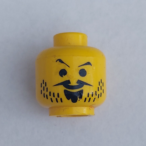 Armada impériale tête figurine, moustache pointue, motif : bouc et barbe naissante (Minifig Head Imperial Armada, Moustache Pointed, Goatee and Stubble Print)